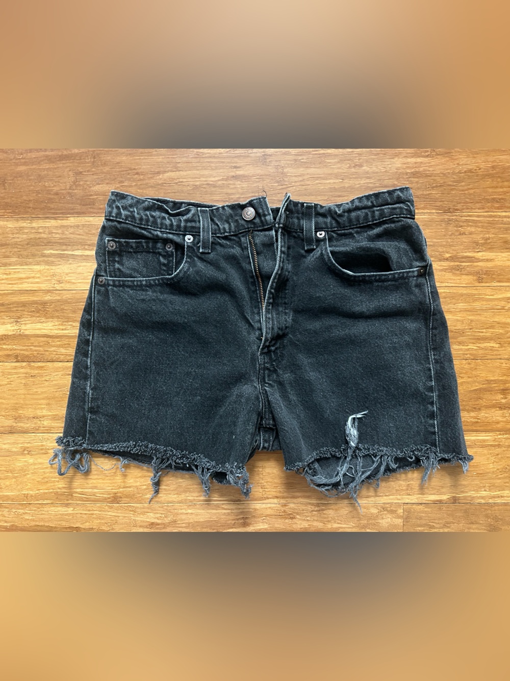 Levi's Women's Black Washed Denim Cutoff Shorts